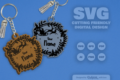 Customable Christmas Wreath Keychain SVG Product Image 1