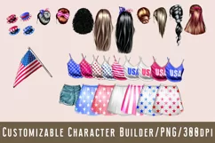 Girl with the USA flag on America's Independence Day Product Image 2