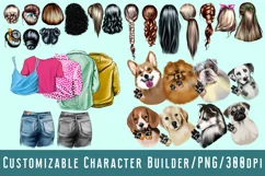 Girl with a dog in his arms,rear view Product Image 2