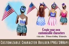 Girl with the USA flag on America's Independence Day Product Image 1