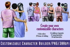Dad,mom with a baby in their arms,rear view.Family clipart Product Image 1