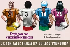 Girl in an American football uniform.Rear view.Football team Product Image 1