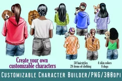 Girl with a dog in his arms,rear view Product Image 1