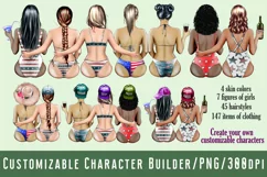 Girls in a swimsuit on the beach.Best friends.Rear view Product Image 1