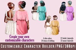 The bride with her mother,rear view.Wedding clipart.Newlywed Product Image 1