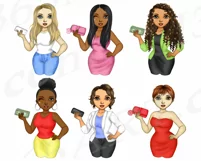 Girl Boss Clipart Best Friends Customizable Clip Art PNG Product Image 6