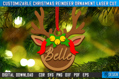 Personalized Hanging Tree Toy Laser Cut | Christmas Reindeer Product Image 1