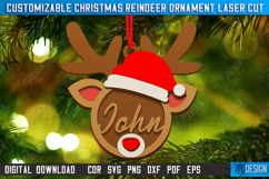 Personalized Hanging Tree Toy Laser Cut | Christmas Reindeer Product Image 1