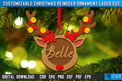 Personalized Hanging Tree Toy Laser Cut | Christmas Reindeer Product Image 1