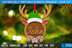 Personalized Hanging Tree Toy Laser Cut | Christmas Reindeer Product Image 1