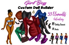 Girl Boss Dressup Digital Paper Doll Black Woman Clipart Product Image 1