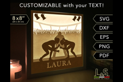 Customizable Wrestling Girls Shadow Box | Light Box Svg Product Image 6