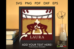 Customizable Wrestling Girls Shadow Box | Light Box Svg Product Image 5