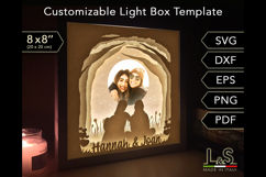 3D photo lightbox svg template with layered girls sitting design