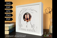 3D photo shadowbox svg template with layered girls sitting design