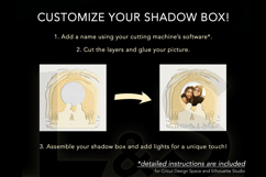 customizable 3D photo shadow box svg template with layered girls sitting design