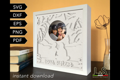 customizable 3D picture light box svg template with layered girl friends at the beach