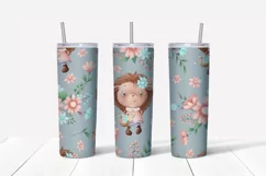 Cut Hedgehog sublimation design Skinny tumbler wrap design 