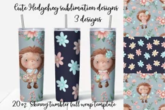 Cut Hedgehog sublimation design Skinny tumbler wrap design 