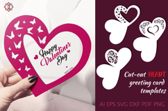 Cut-out Heart greeting card templates Product Image 1