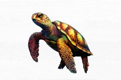 Glowing Turtle Watercolor Sublimation clipart Product Image 2