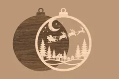 Cut Wooden Christmas Village Ornament SVG Product Image 2
