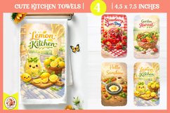 Cute Kawaii Summer Kitchen Towels Sublimation Product Image 1