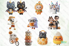 Cute 3D Halloween Sublimation Clipart Bundle Product Image 8