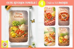 Cute Kawaii Summer Kitchen Towels Sublimation Product Image 1