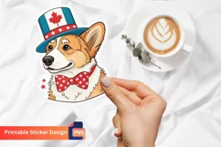 Cute 4th of July Dog Sticker, Patriotic Dog Sticker Product Image 1
