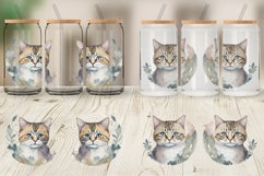 Adorable Cat Watercolor Glass Can Wraps Product Image 3