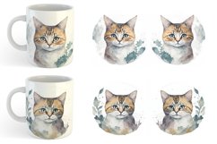 Adorable Cat Watercolor | Mug sublimation design Product Image 3