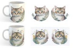 Adorable Cat Watercolor | Mug sublimation design Product Image 5