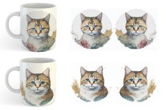 Adorable Cat Watercolor | Mug sublimation design Product Image 6