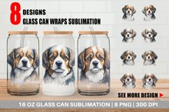 Adorable Dog Watercolor Glass Can Wraps Product Image 1