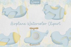 Cute Airplane Toy Watercolor Clipart Product Image 1