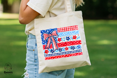 Cute Coquette American Flag 4th of July Bow Floral Product Image 2