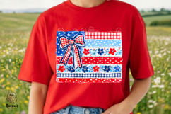 Cute Coquette American Flag 4th of July Bow Floral Product Image 4