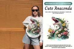 Cute Anaconda | Anaconda Watercolor | Anaconda illustration Product Image 1
