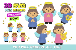 Cute Angels Elements 3D SVG Product Image 1