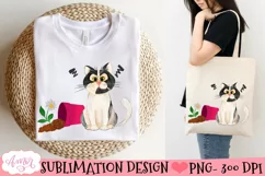 Cute angry cat sublimation design PNG | Pet lover PNG Product Image 1