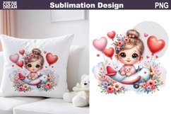 Baby Girl Valentine Sublimation | Kids Valentine's Day Product Image 1