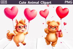 Valentine Horse Clipart | Valentine Bear Clipart Product Image 1