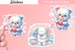 Valentines Day Bear|Flower Love Sticker|Animal Valentine Product Image 1