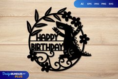 Birthday Card Papercut Cute Crocodile Product Image 1
