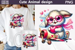 Cute Bunny Heart Clipart | Valentine Rabbit Clipart Product Image 1