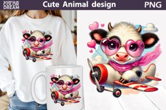 Cute Cow Clipart | Valentine Cow Clipart Product Image 1