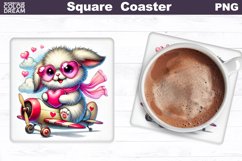 Animals Heart Square Coaster | Mother&#039;s Day Square Coaster Product Image 5