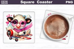 Animals Heart Square Coaster | Mother&#039;s Day Square Coaster Product Image 7