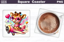 Animals Heart Square Coaster | Mother&#039;s Day Square Coaster Product Image 9